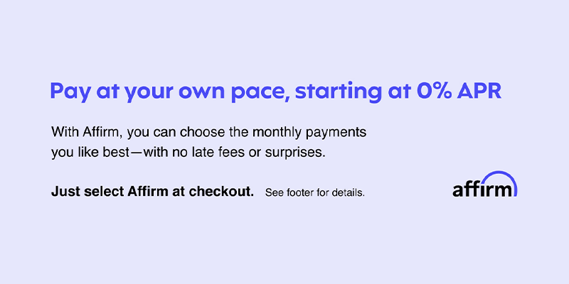 Pay at your own pace starting at 0% APR